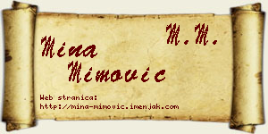 Mina Mimović vizit kartica